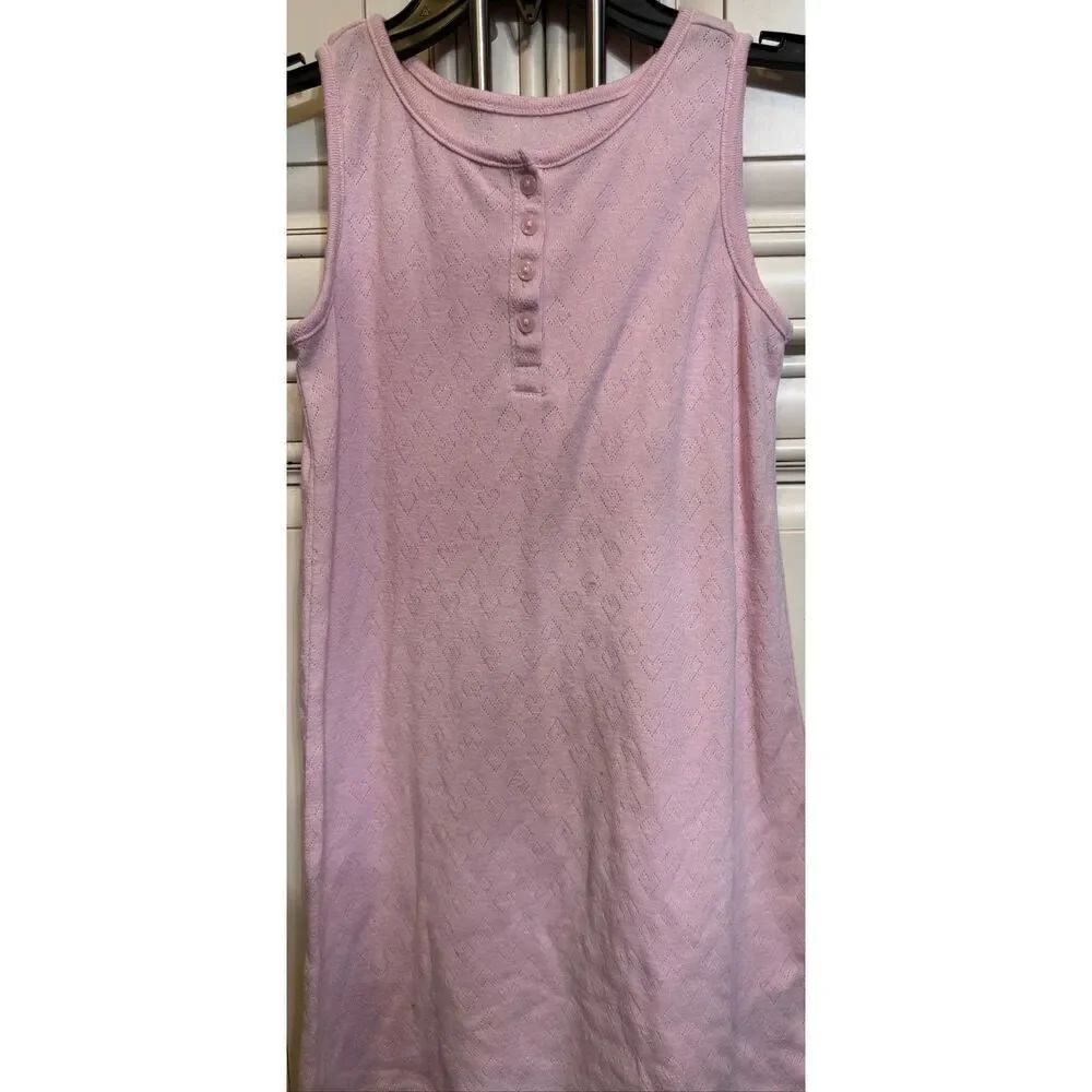 Gap Kids Girls Sleeveless Henley Tank Sleep Dress Pink Size 10